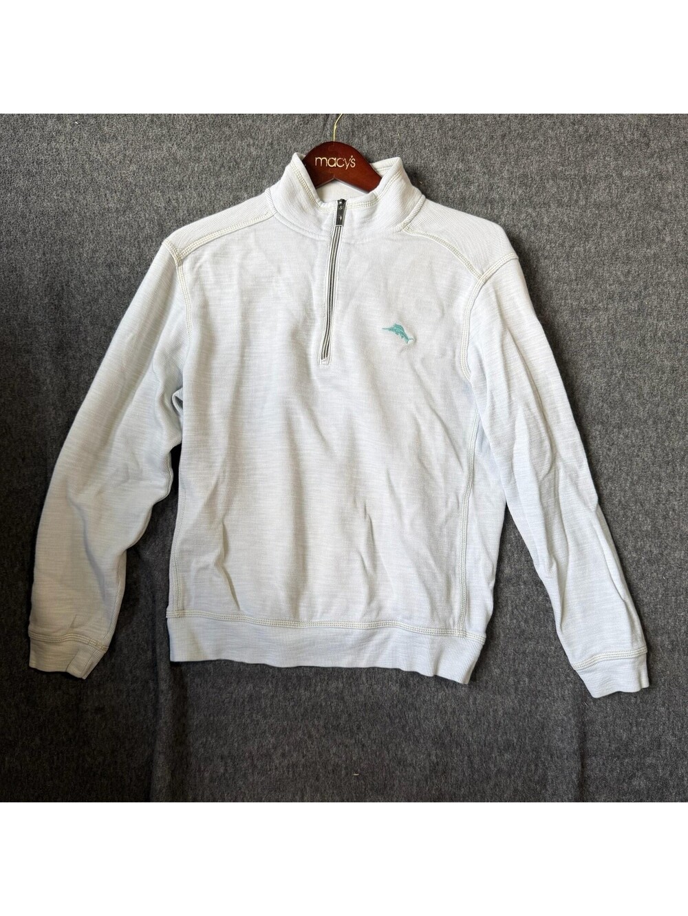Tommy Bahama Quarter Zip Sweater Mens Small White Mock Neck Knit Pullover